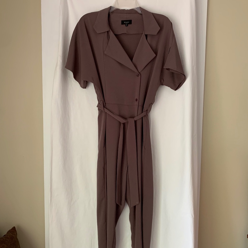 MAAC London 'Mona' dolman sleeved jumpsuit in taupe